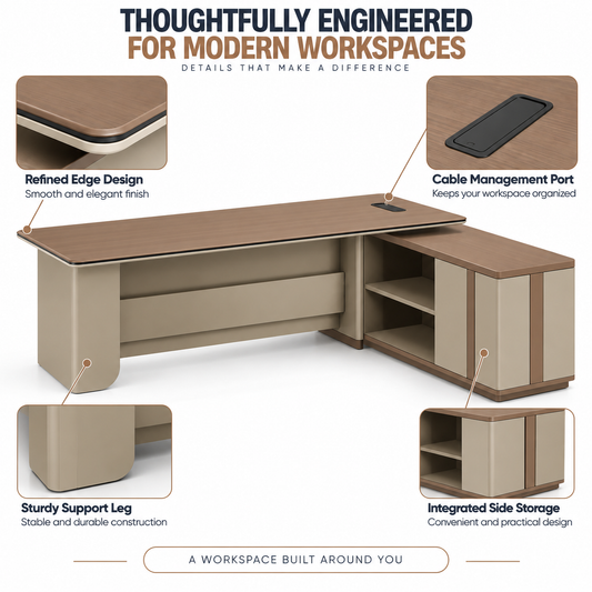 office table with side unit