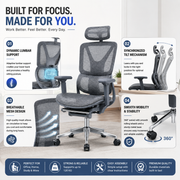 Mesh seat with footrest