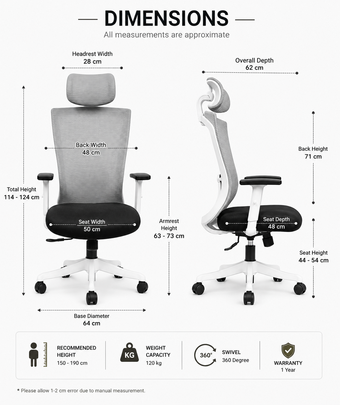 Anti fatigue smart white