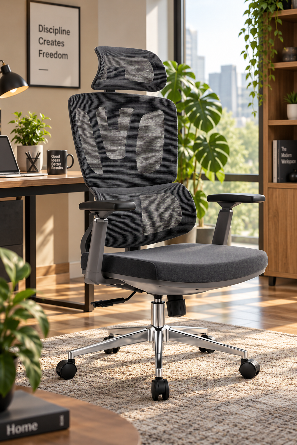 Mesh seat with footrest