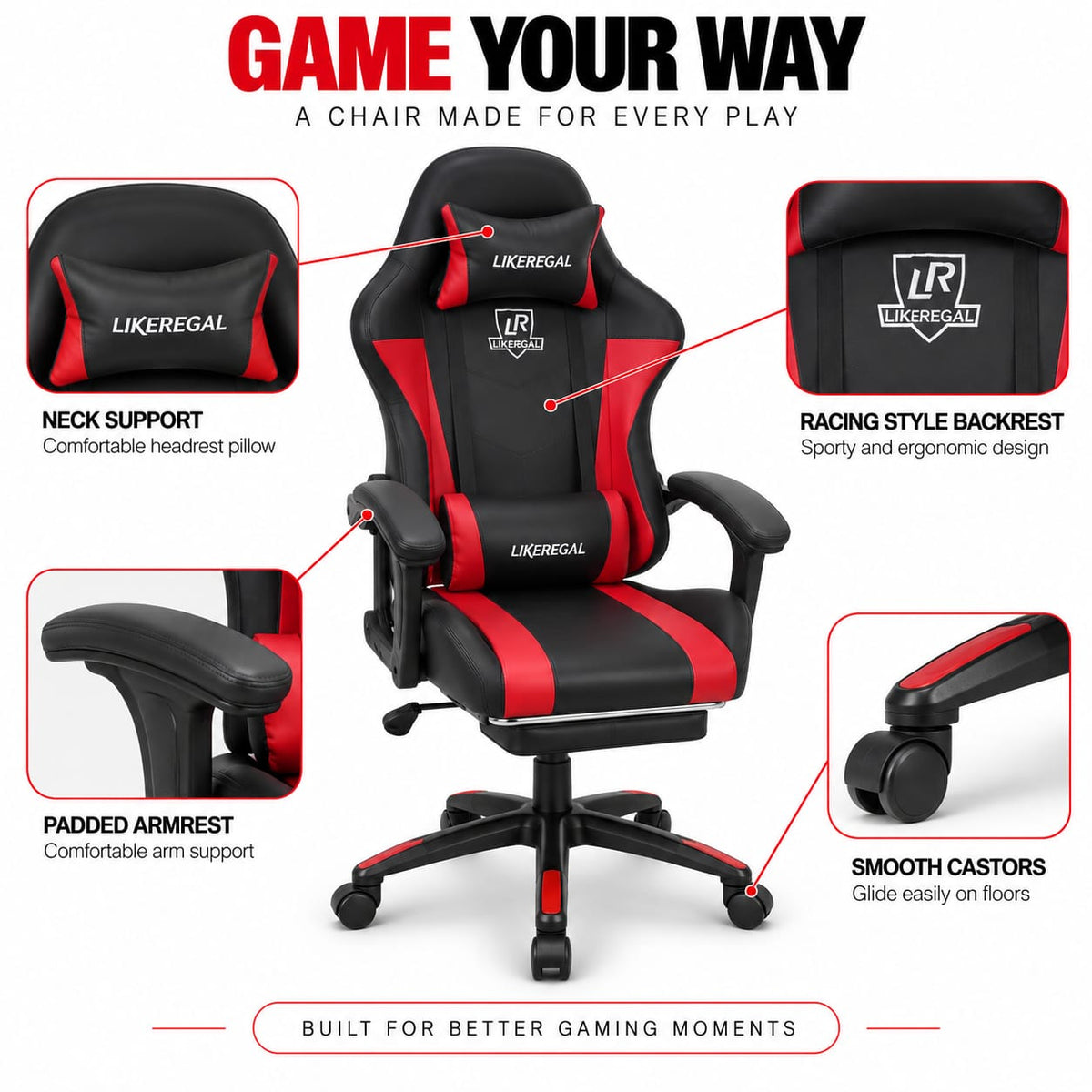 Gaming chair with RGB lighting