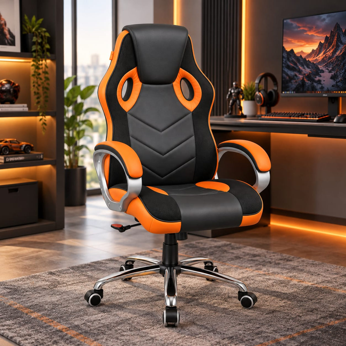 Gaming chair with anytime locking mechanism