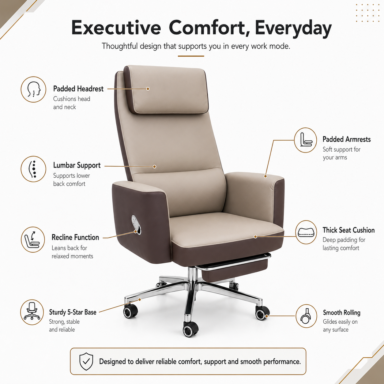 X 12 brown and Grey with footrest