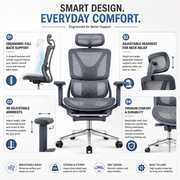 Mesh seat with footrest