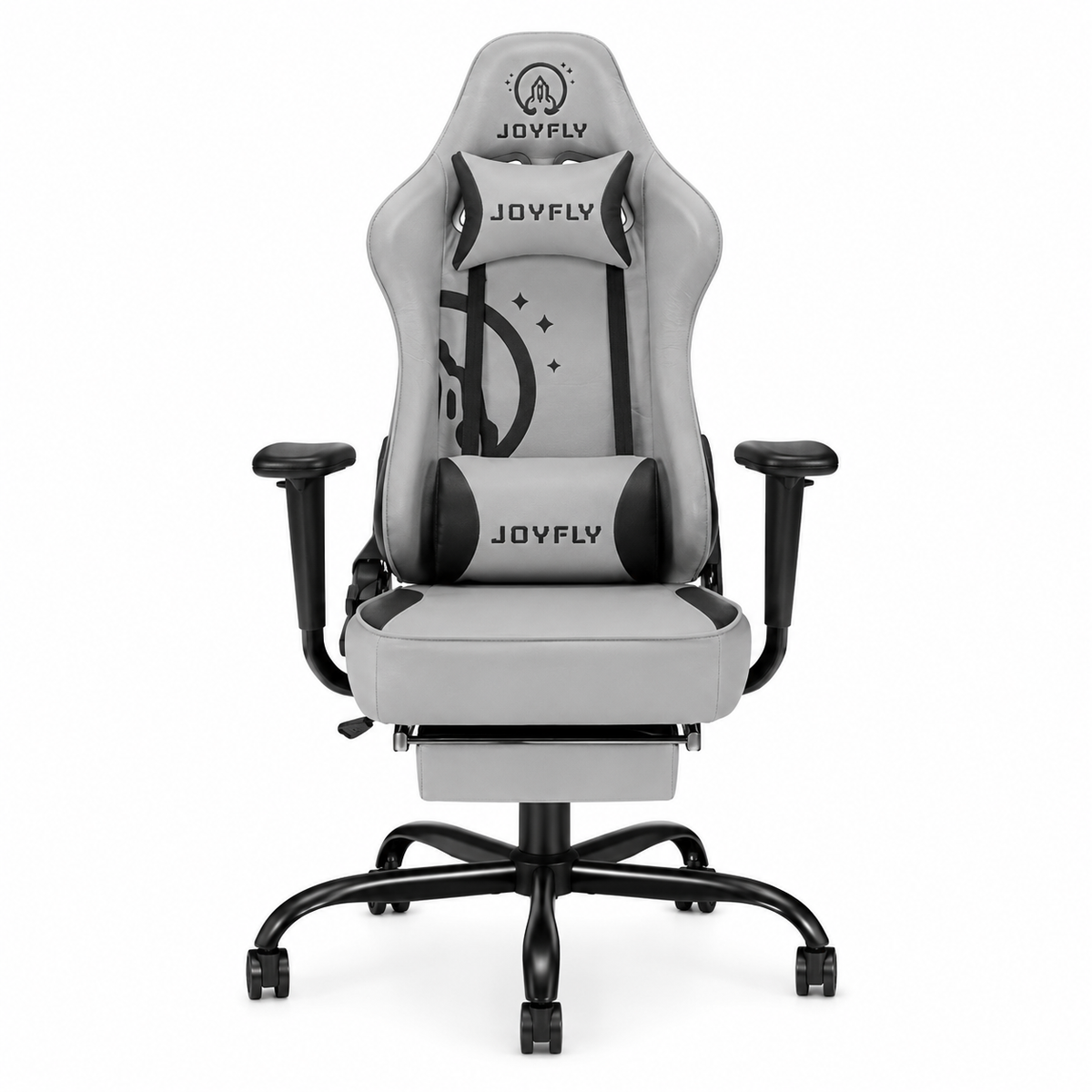 Imported gaming chair grey with footrest