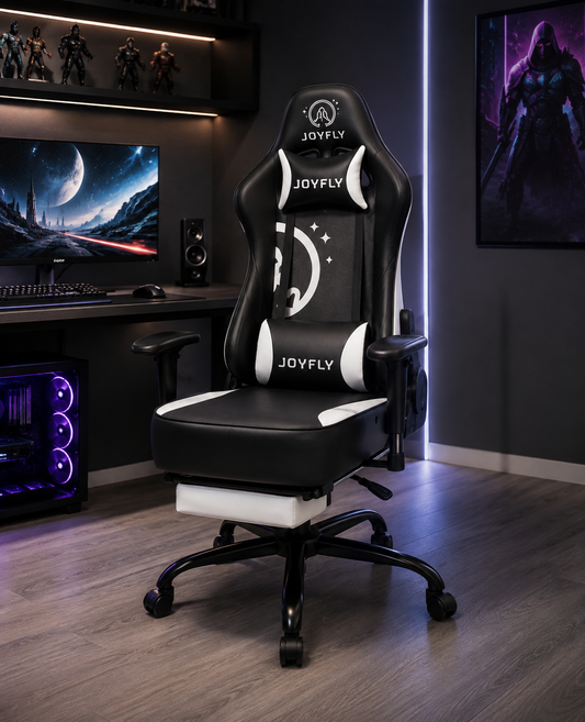 Gaming chair imported with footrest