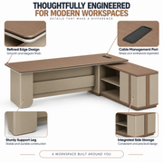 office table with side unit