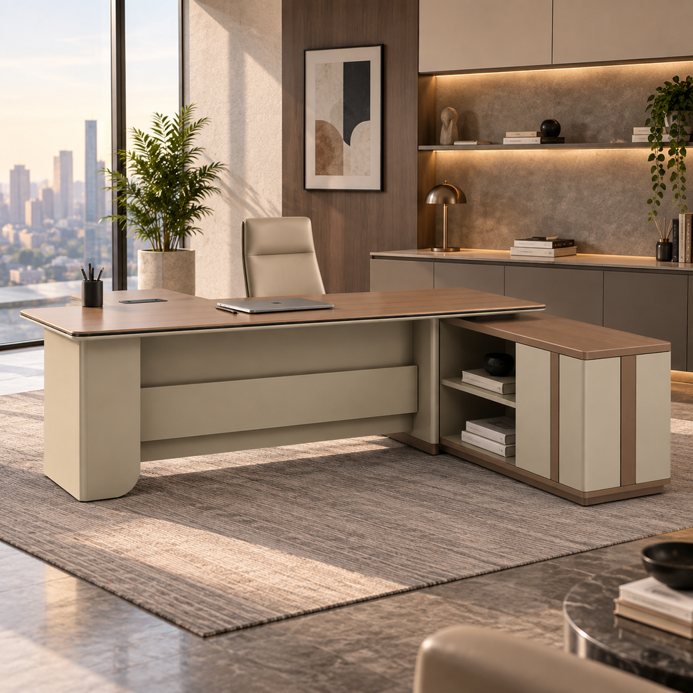 office table with side unit