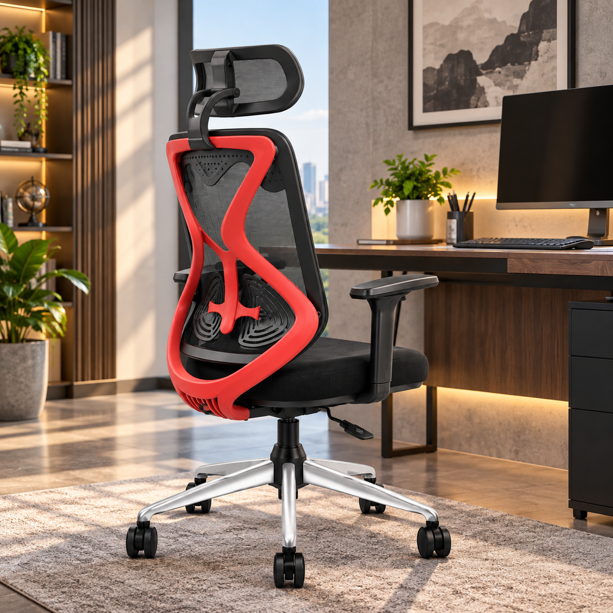 NORWAY RED WITH 2D ARMREST ANYTIME LOCKING
